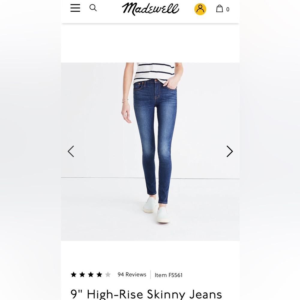 Madewell 9” High Rise Skinny Jeans